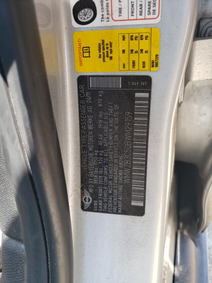 2011 Mini Cooper Countryman VIN: WMWZB3C50BWM29159 Lot: 63107794