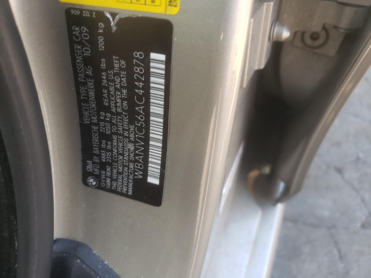 2010 BMW 528 Xi VIN: WBANV1C56AC442878 Lot: 61950604