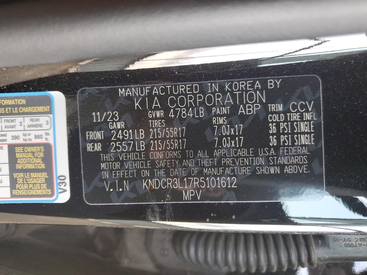 2024 Kia Niro Wind VIN: KNDCR3L17R5101612 Lot: 64117244