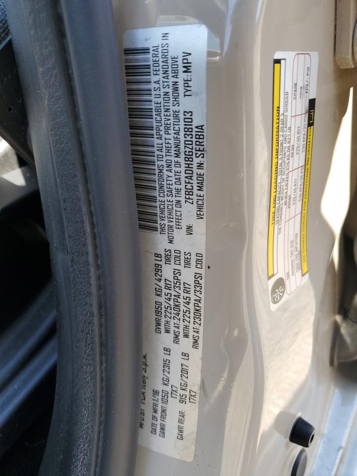 2016 Fiat 500L Trekking VIN: ZFBCFADH8GZ038103 Lot: 61816844