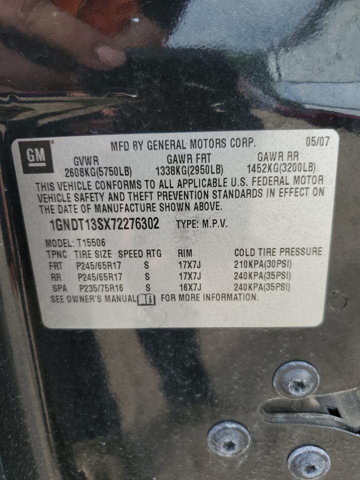 2007 Chevrolet Trailblazer Ls VIN: 1GNDT13SX72276302 Lot: 64844574