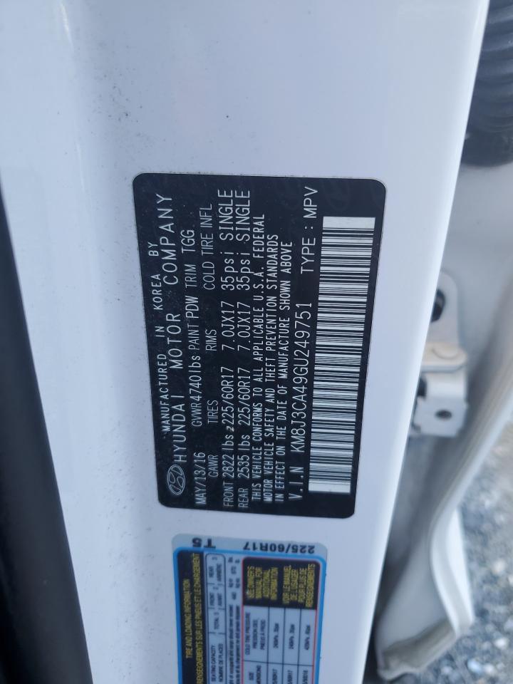 2016 Hyundai Tucson Limited VIN: KM8J3CA49GU249751 Lot: 63972414