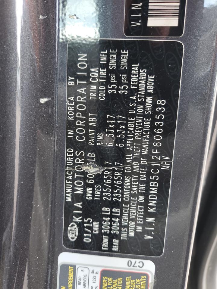 KNDMB5C12F6063538 2015 Kia Sedona Lx