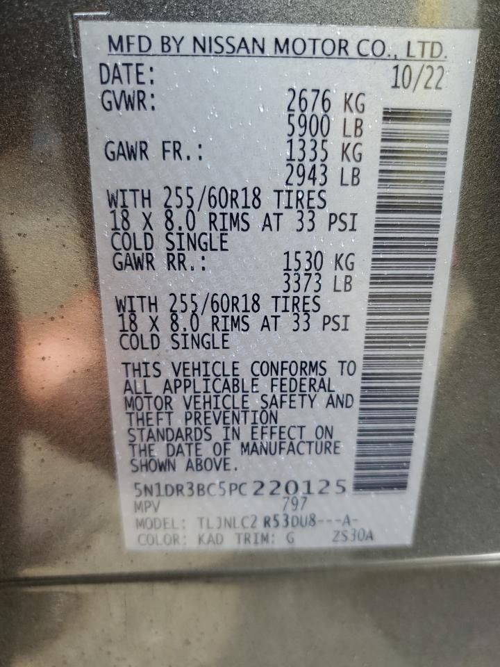 5N1DR3BC5PC220125 2023 Nissan Pathfinder Sv 5N1DR3BC5PC220125 2023 Nissan Pathfinder Sv