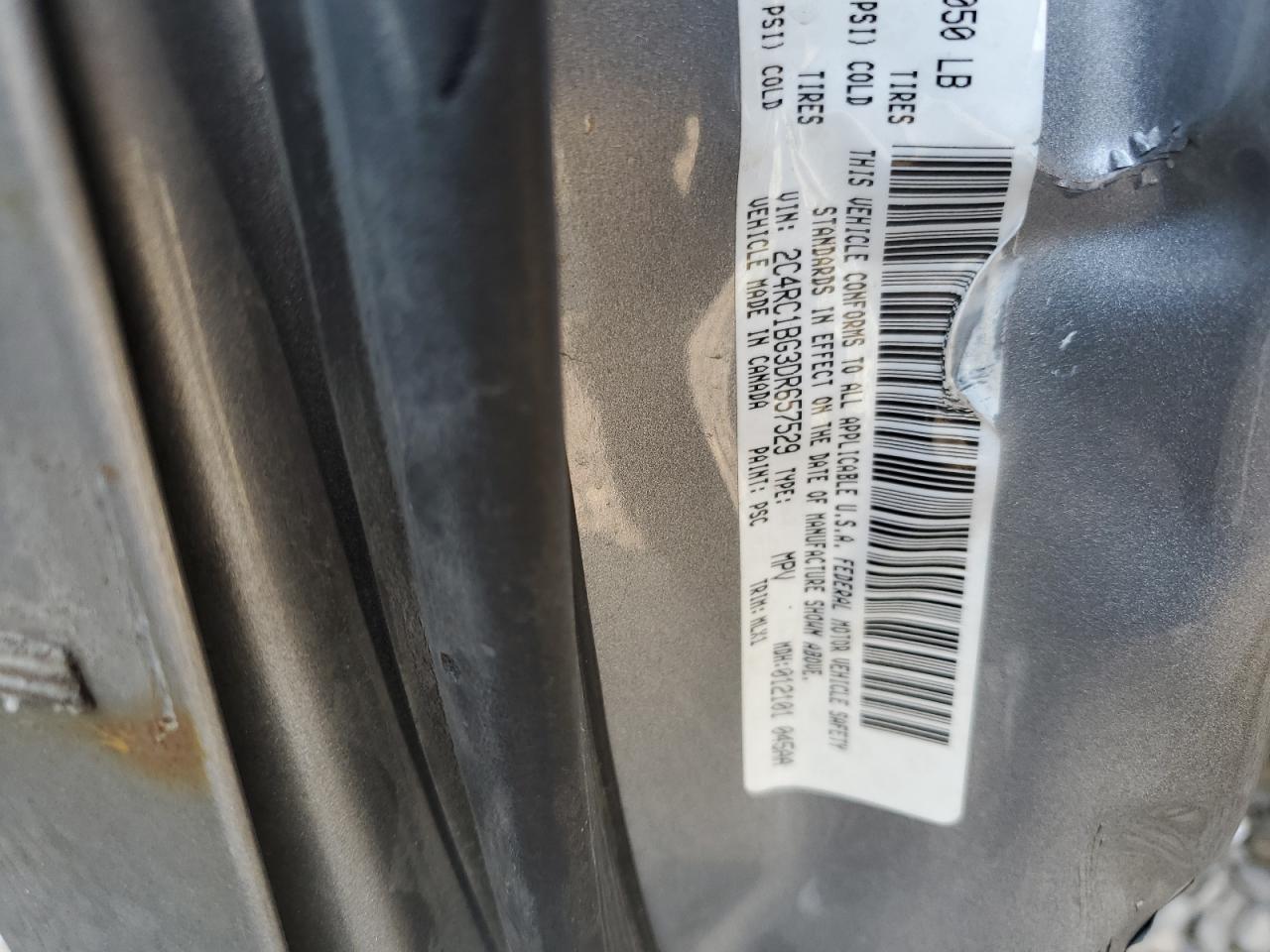 2013 Chrysler Town & Country Touring VIN: 2C4RC1BG3DR657529 Lot: 63463984