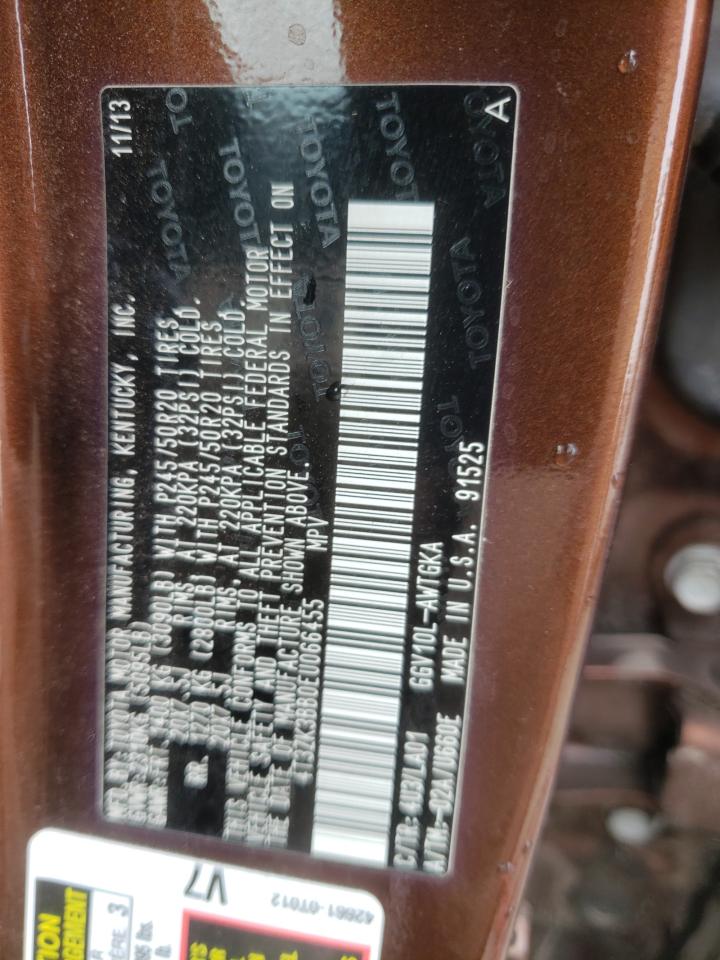 2014 Toyota Venza Le VIN: 4T3ZK3BB0EU066455 Lot: 61682034