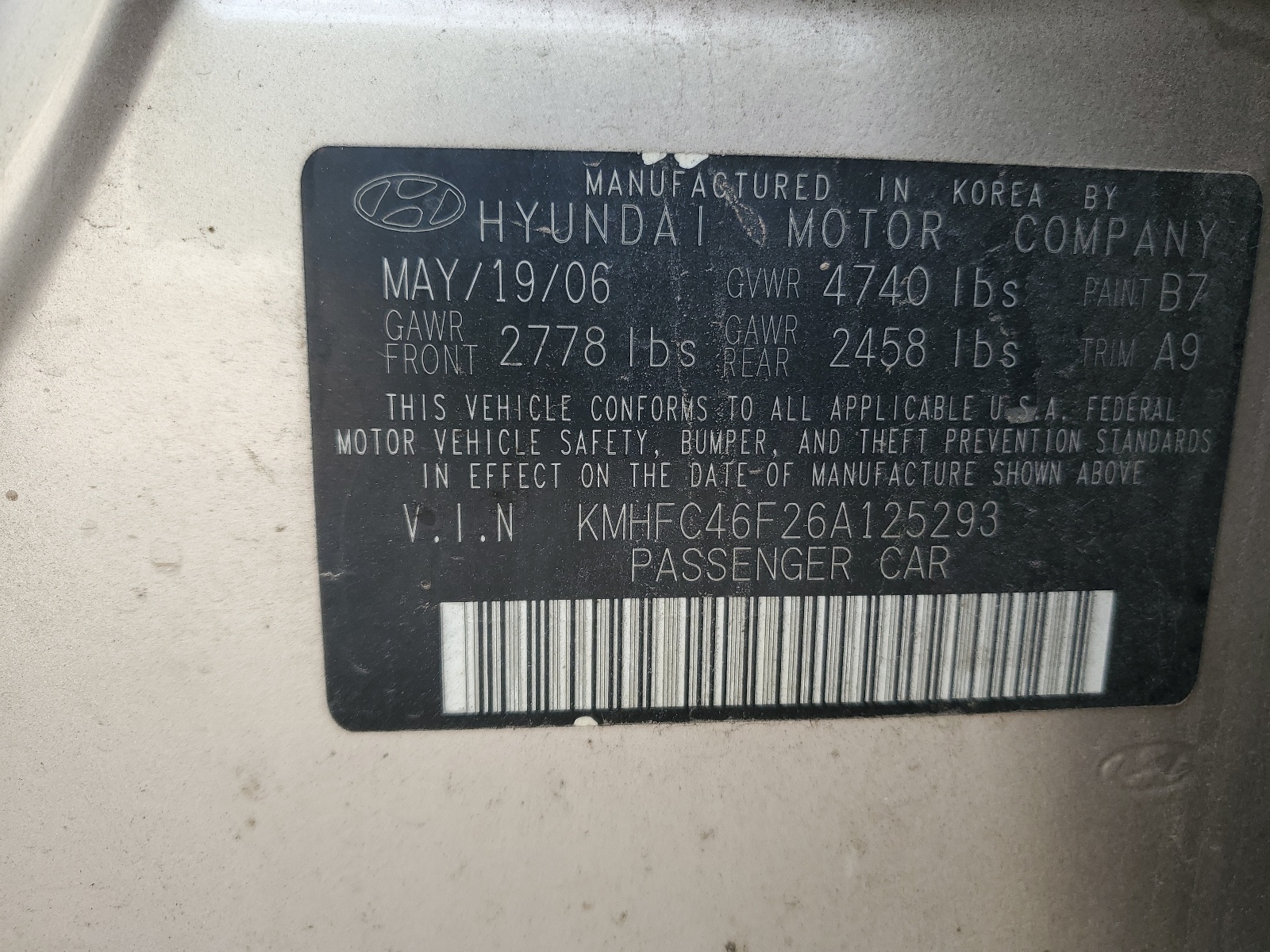 KMHFC46F26A125293 2006 Hyundai Azera Se