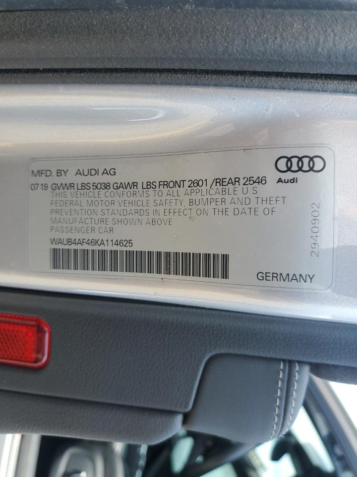 WAUB4AF46KA114625 2019 Audi S4 Premium Plus