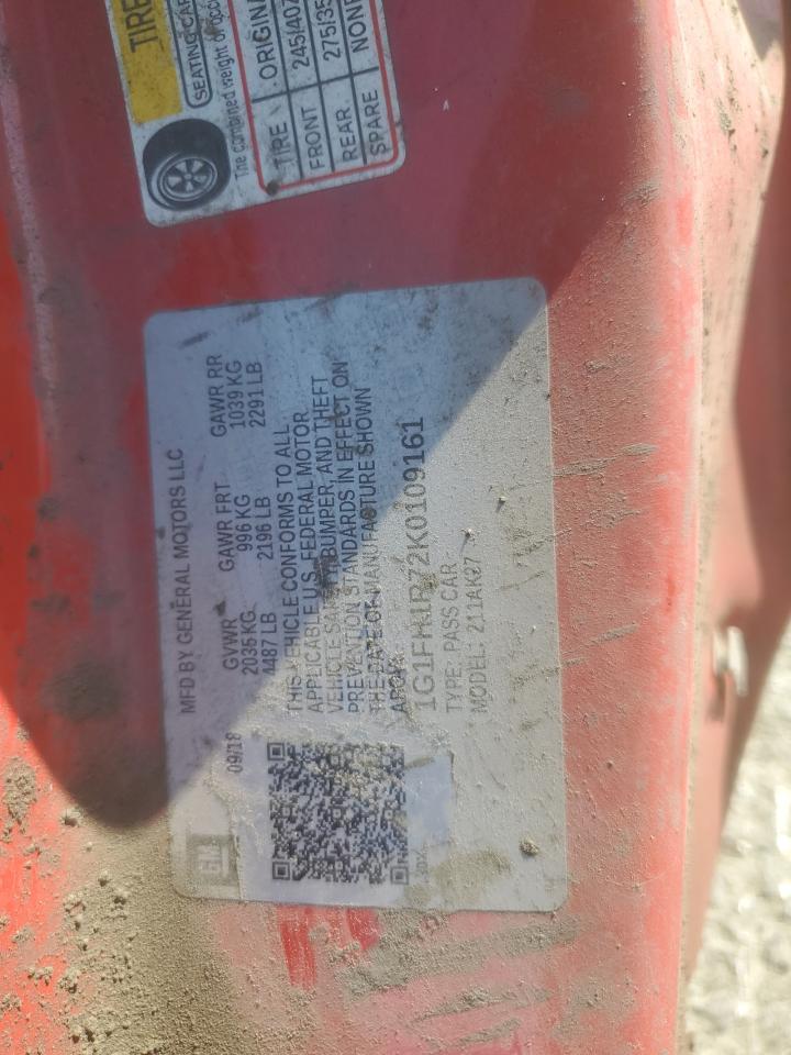 2019 Chevrolet Camaro Ss VIN: 1G1FH1R72K0109161 Lot: 62248384