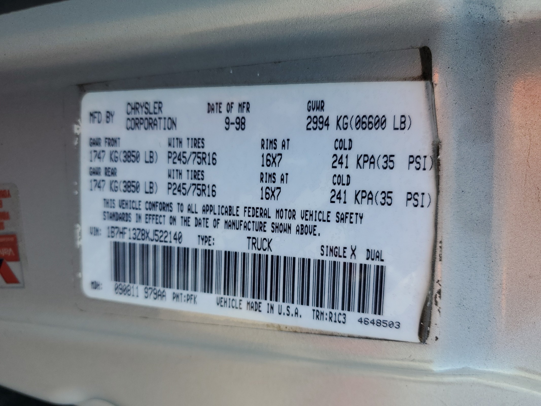 1B7HF13Z8XJ522140 1999 Dodge Ram 1500