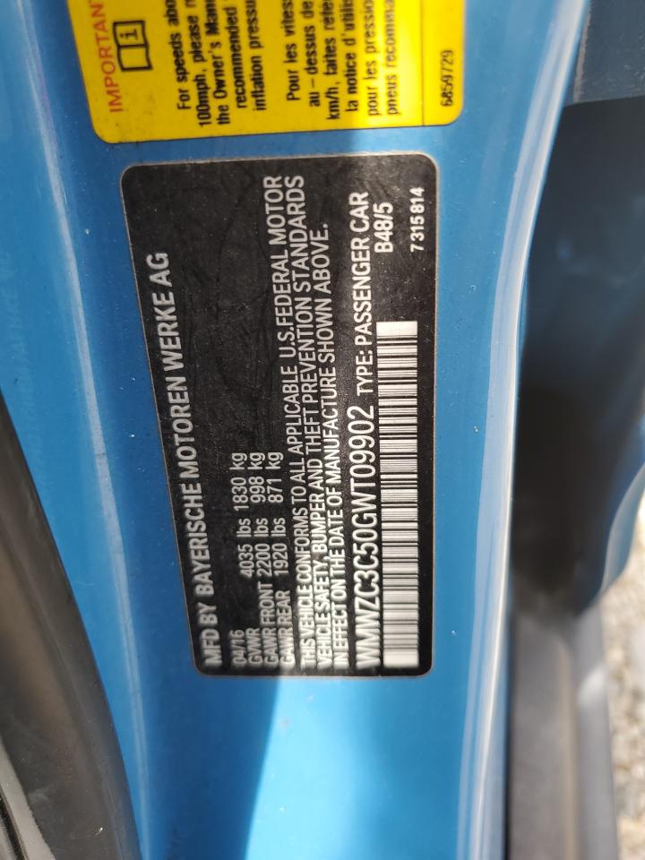 2016 Mini Cooper S Countryman VIN: WMWZC3C50GWT09902 Lot: 62525054