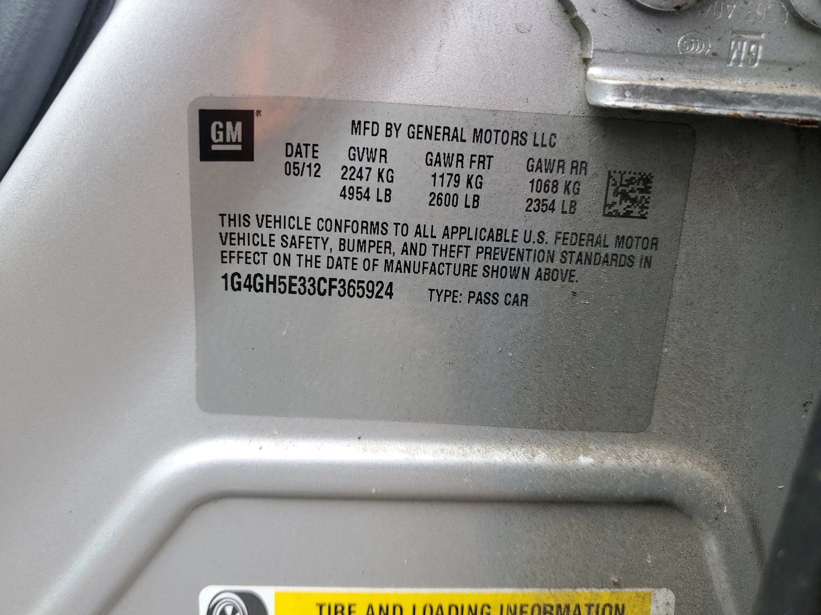 1G4GH5E33CF365924 2012 Buick Lacrosse Premium