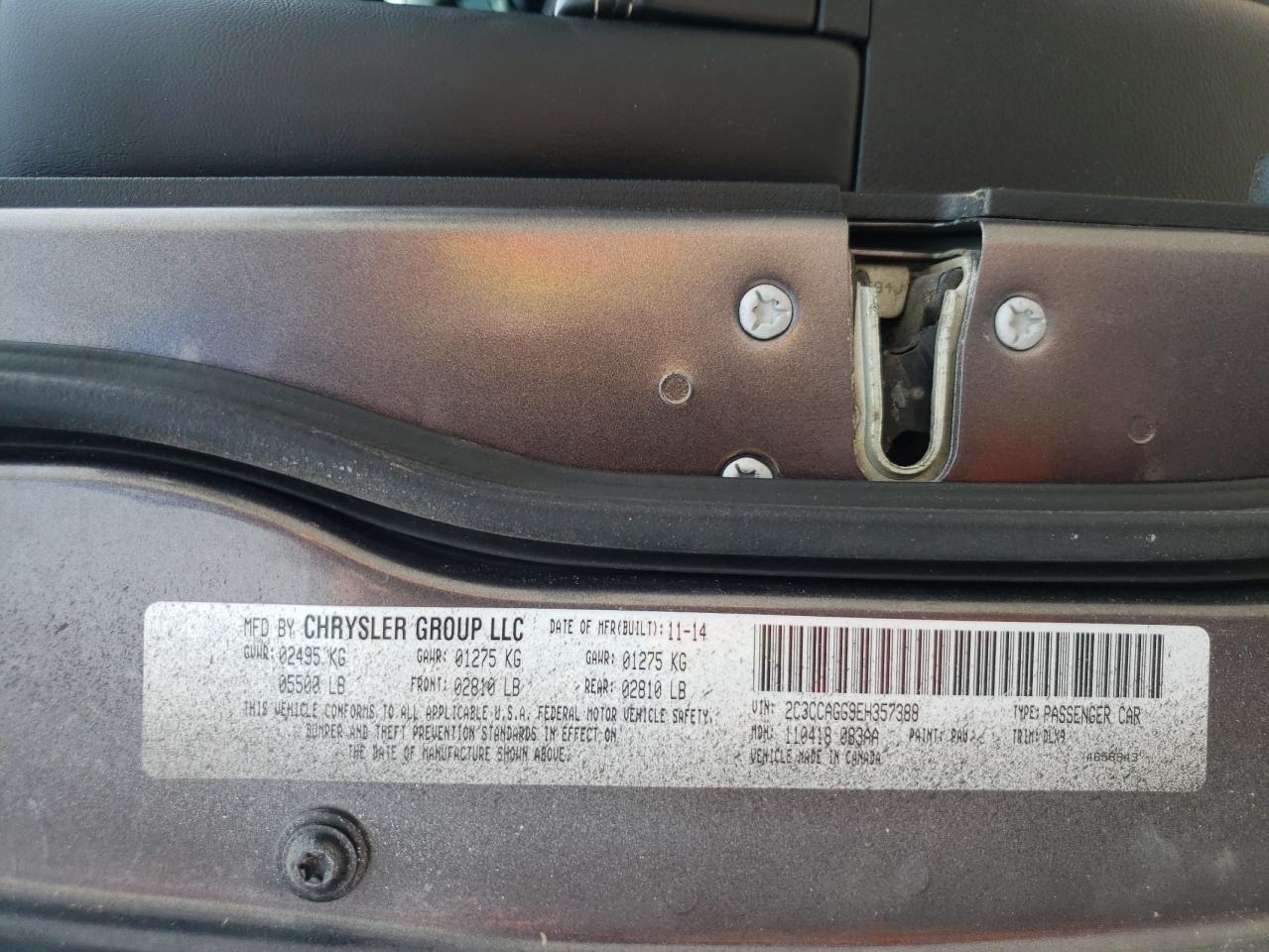 2014 Chrysler 300 S VIN: 2C3CCAGG9EH357388 Lot: 64708424