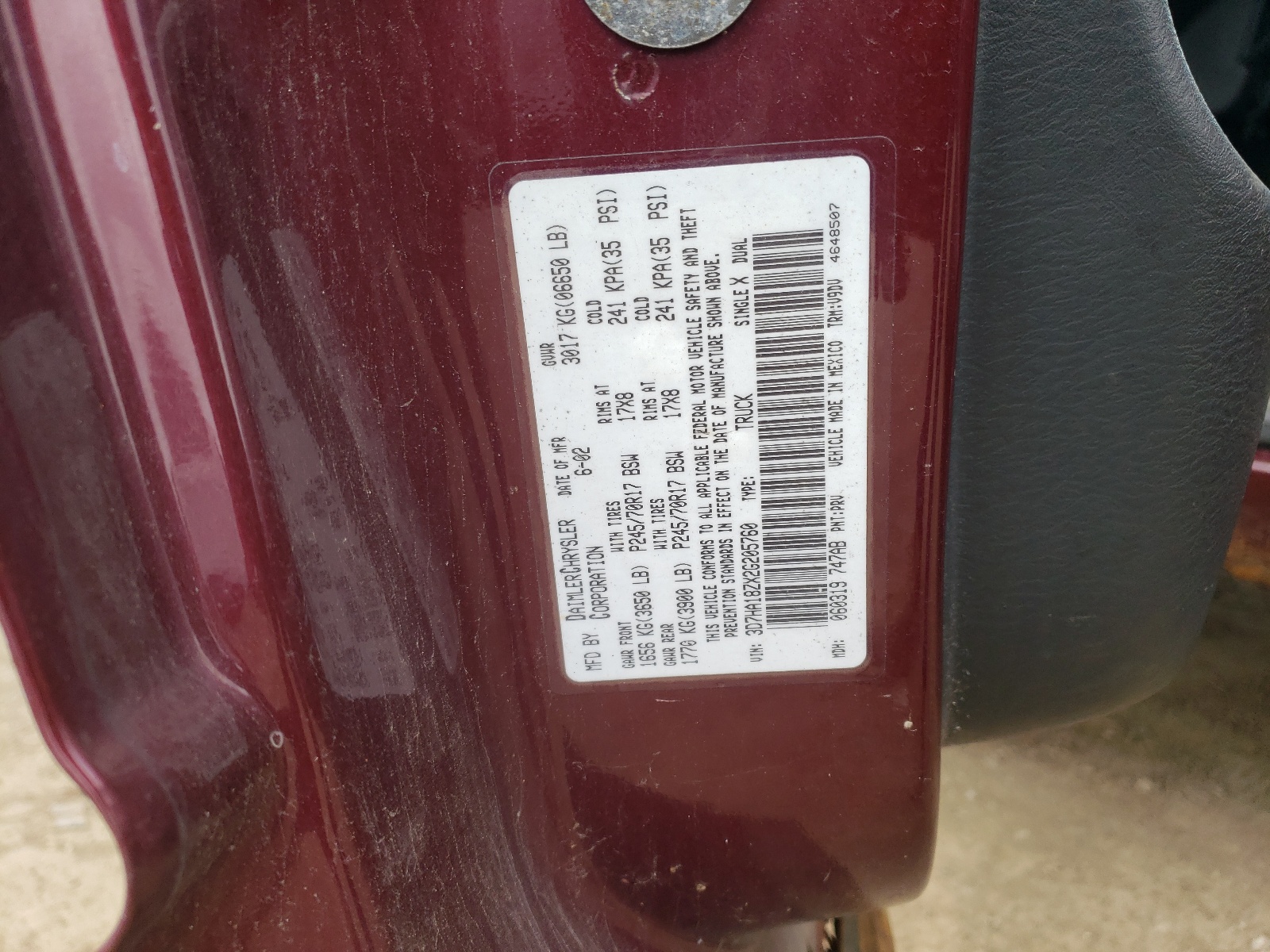 3D7HA18ZX2G205760 2002 Dodge Ram 1500