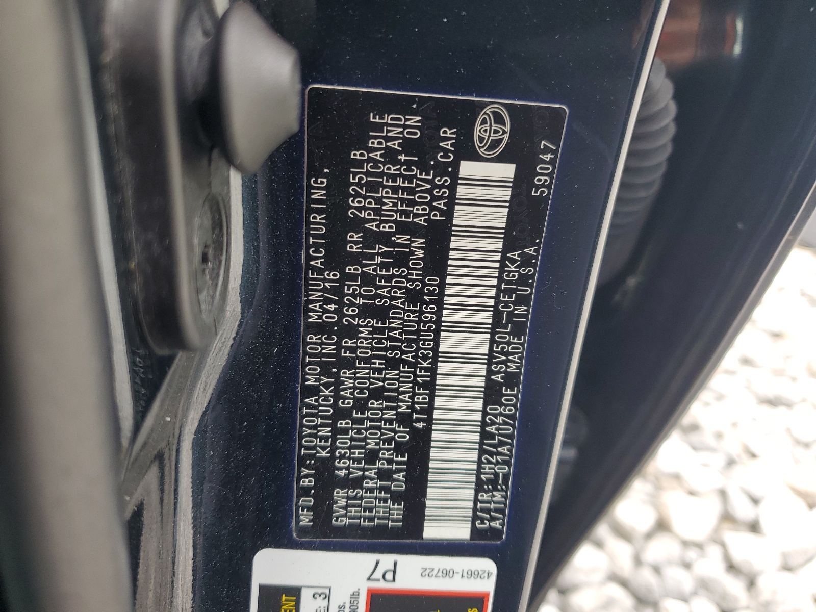 4T1BF1FK3GU596130 2016 Toyota Camry Le