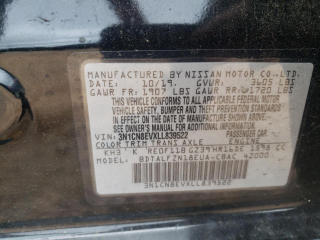 3N1CN8EVXLL839522 Nissan Versa SV 12