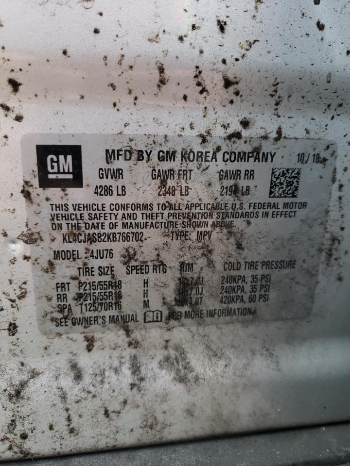 2019 Buick Encore Preferred VIN: KL4CJASB2KB766702 Lot: 64111424