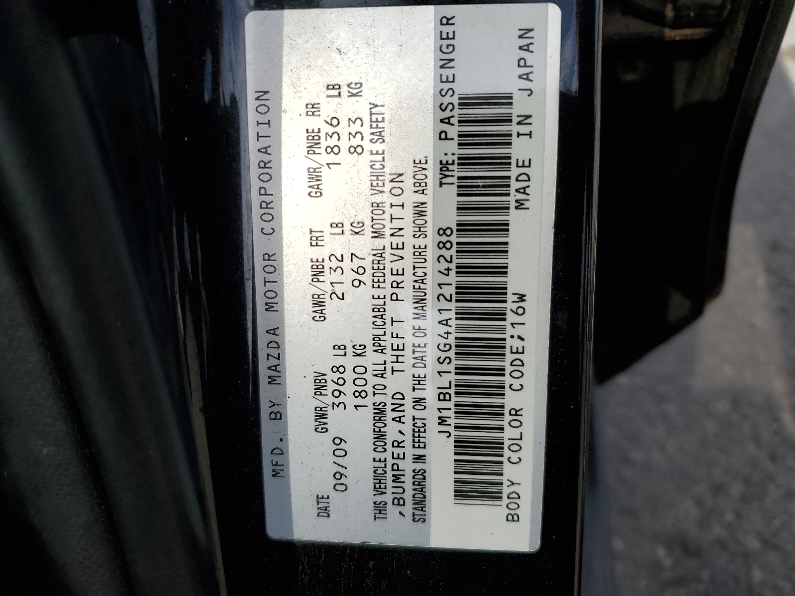 JM1BL1SG4A1214288 2010 Mazda 3 I