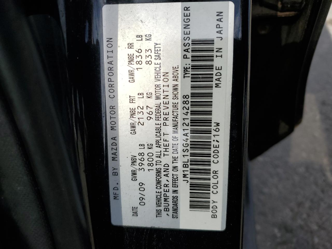 2010 Mazda 3 I VIN: JM1BL1SG4A1214288 Lot: 62601424