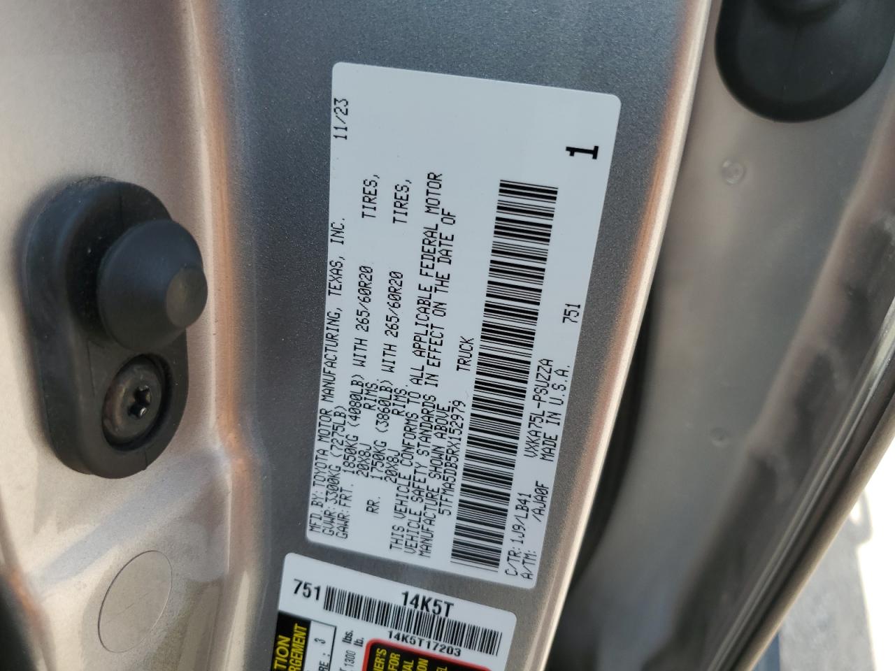 2024 Toyota Tundra Crewmax Platinum VIN: 5TFMA5DB5RX152979 Lot: 64785734