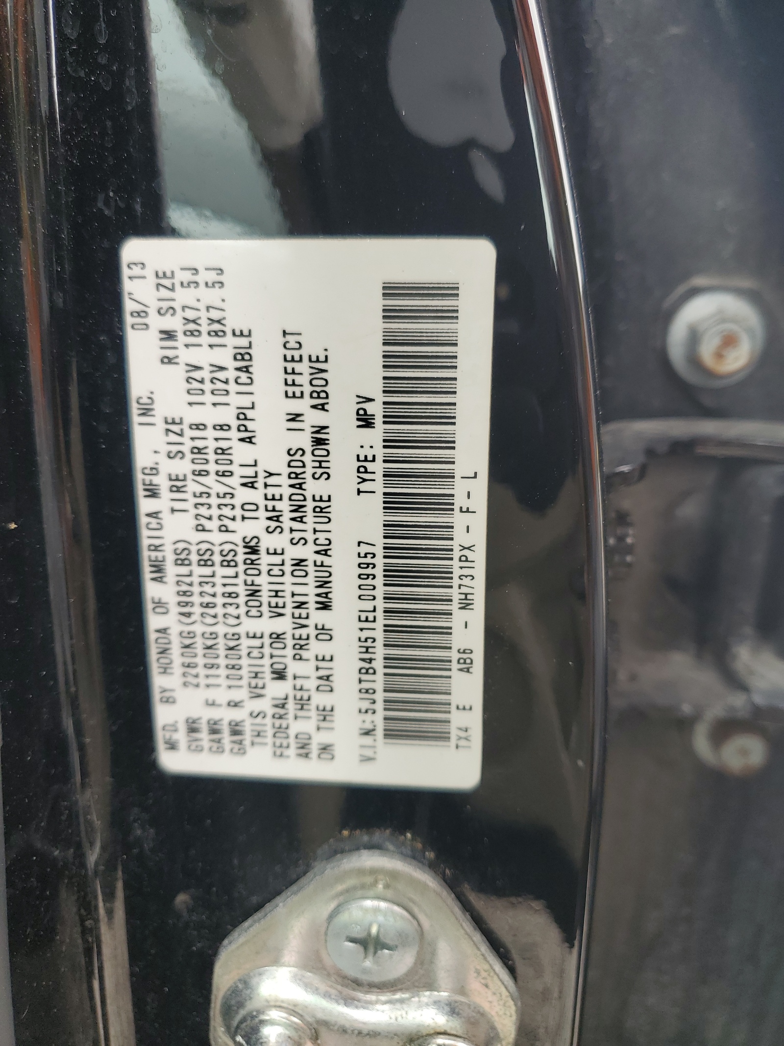 5J8TB4H51EL009957 2014 Acura Rdx Technology