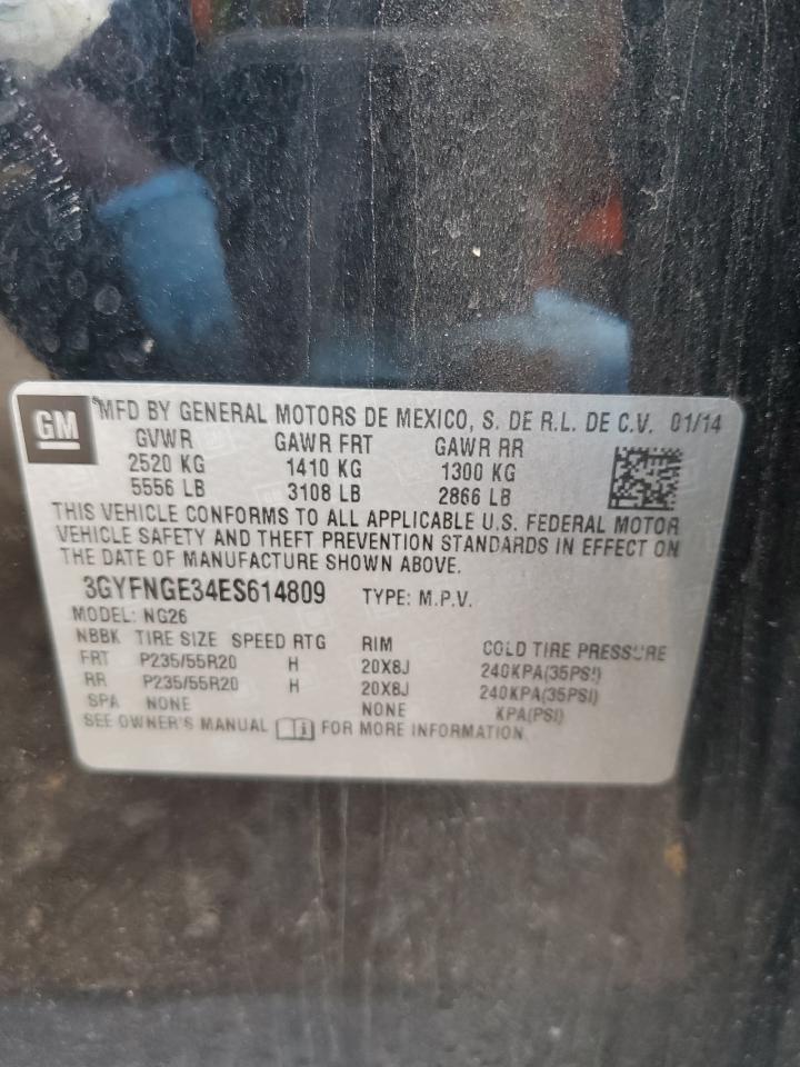 2014 Cadillac Srx Premium Collection VIN: 3GYFNGE34ES614809 Lot: 64122804