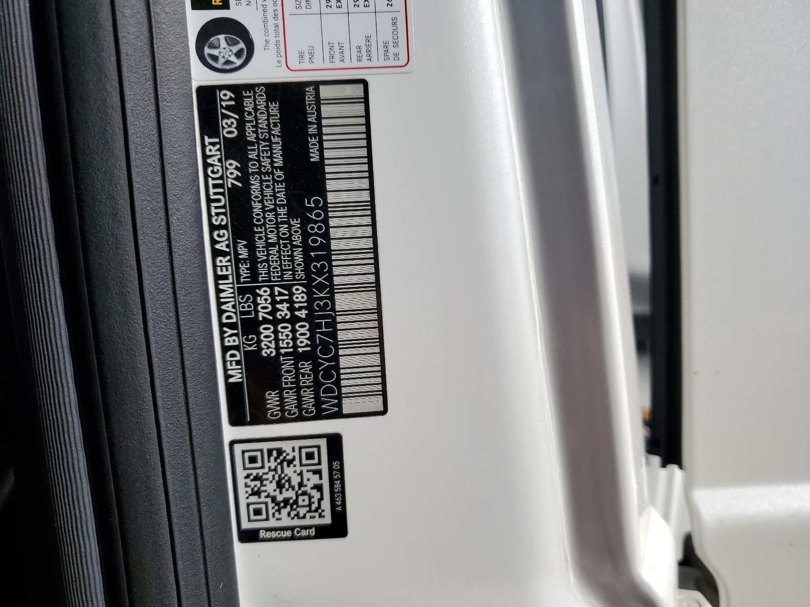 WDCYC7HJ3KX319865 2019 Mercedes-Benz G 63 Amg