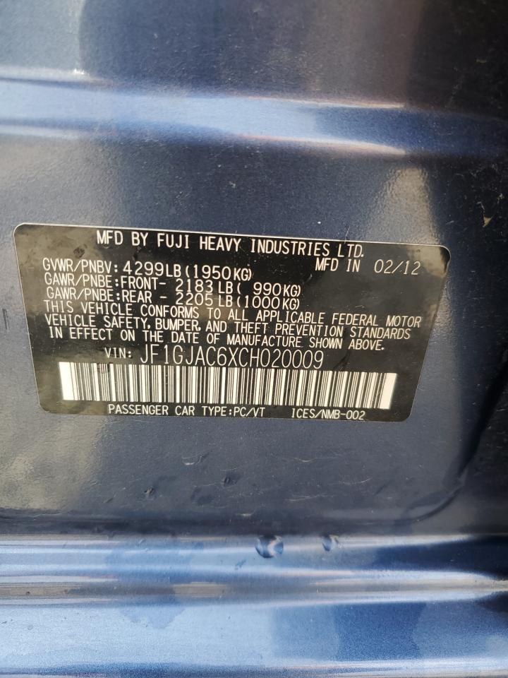 2012 Subaru Impreza Premium VIN: JF1GJAC6XCH020009 Lot: 64436614