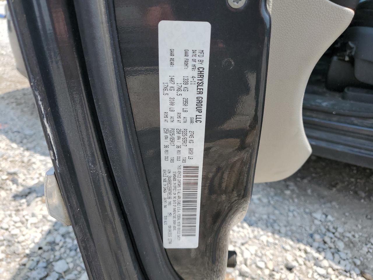 2011 Chrysler Town & Country Touring L VIN: 2A4RR8DG5BR705186 Lot: 64676634