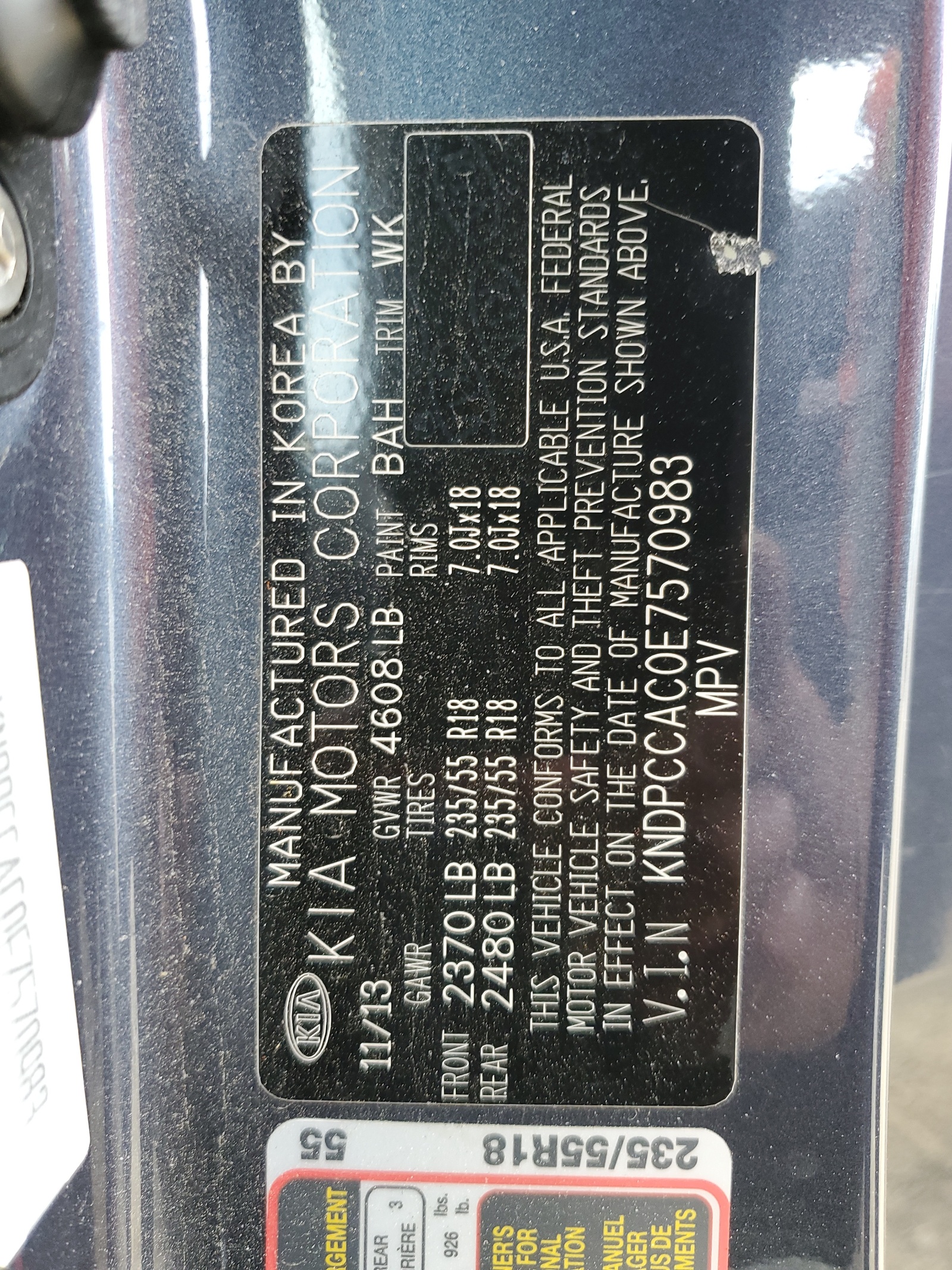 KNDPCCAC0E7570983 2014 Kia Sportage Ex