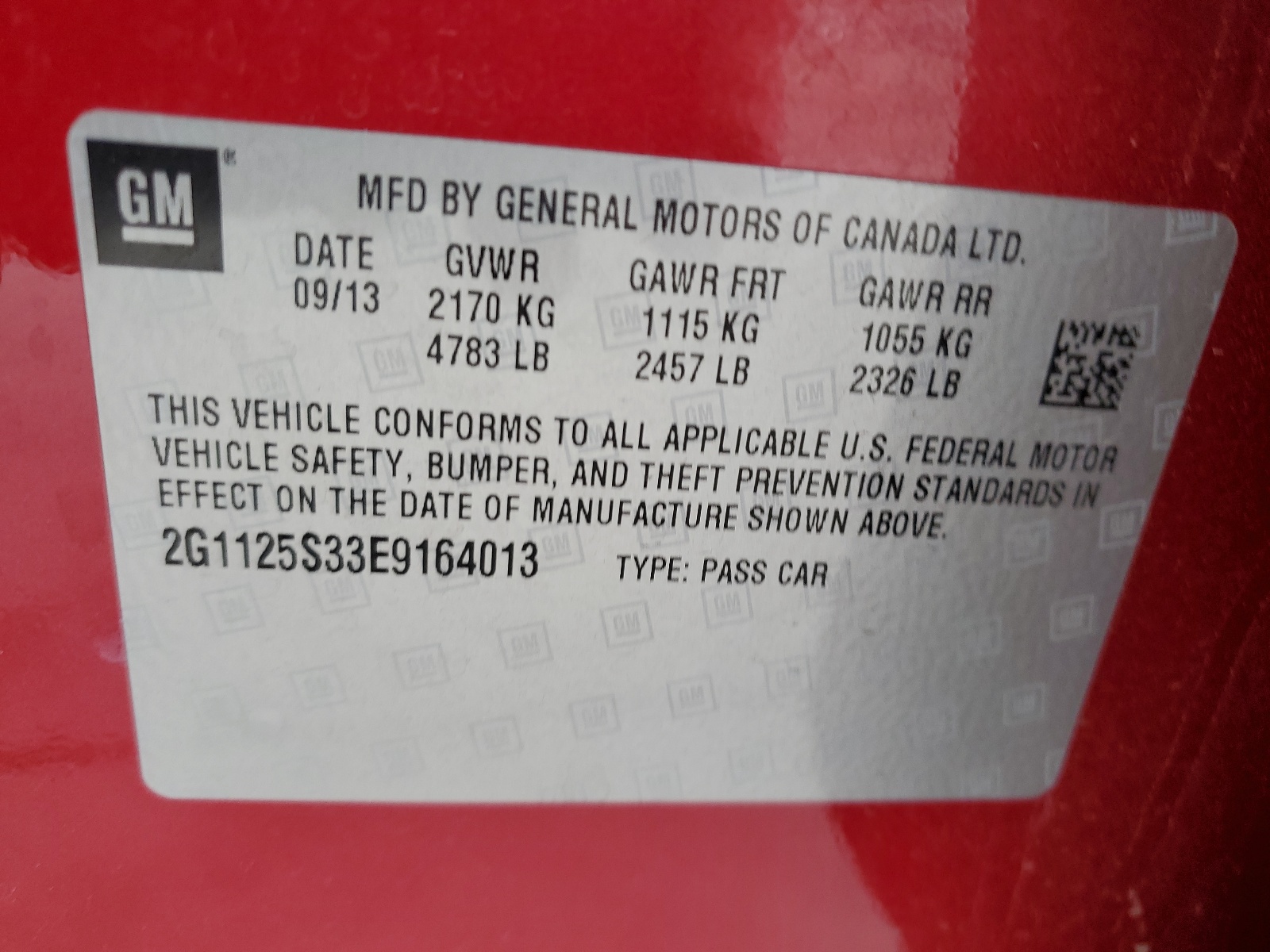 2G1125S33E9164013 2014 Chevrolet Impala Lt