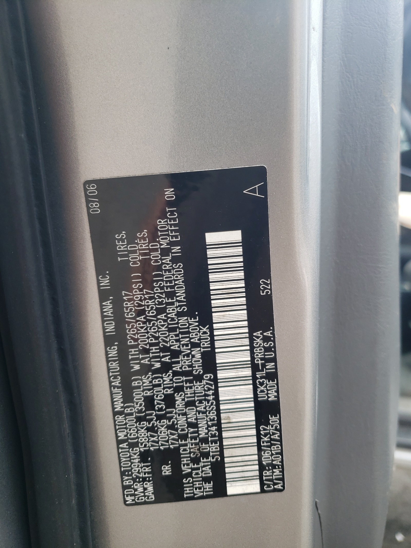 5TBET34136S544279 2006 Toyota Tundra Double Cab Sr5