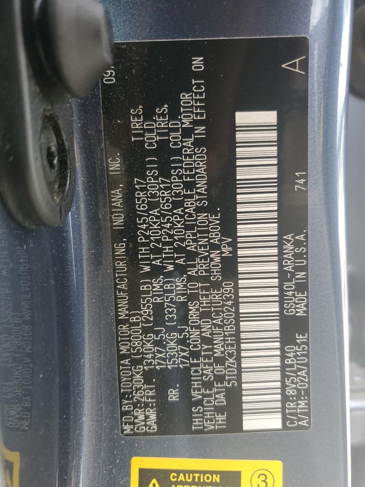 2011 Toyota Highlander Base VIN: 5TDZK3EH1BS024390 Lot: 64978774