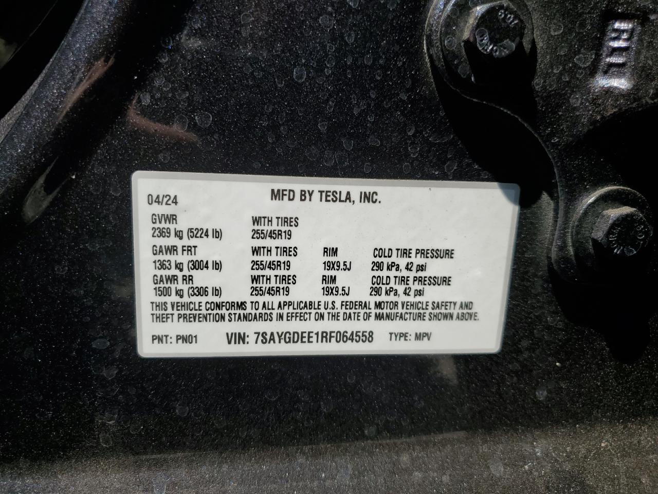 7SAYGDEE1RF064558 2024 Tesla Model Y