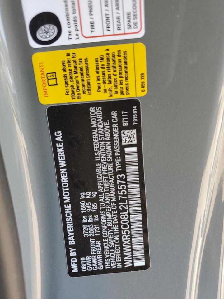 2020 Mini Cooper S VIN: WMWXR5C08L2L75573 Lot: 61730084