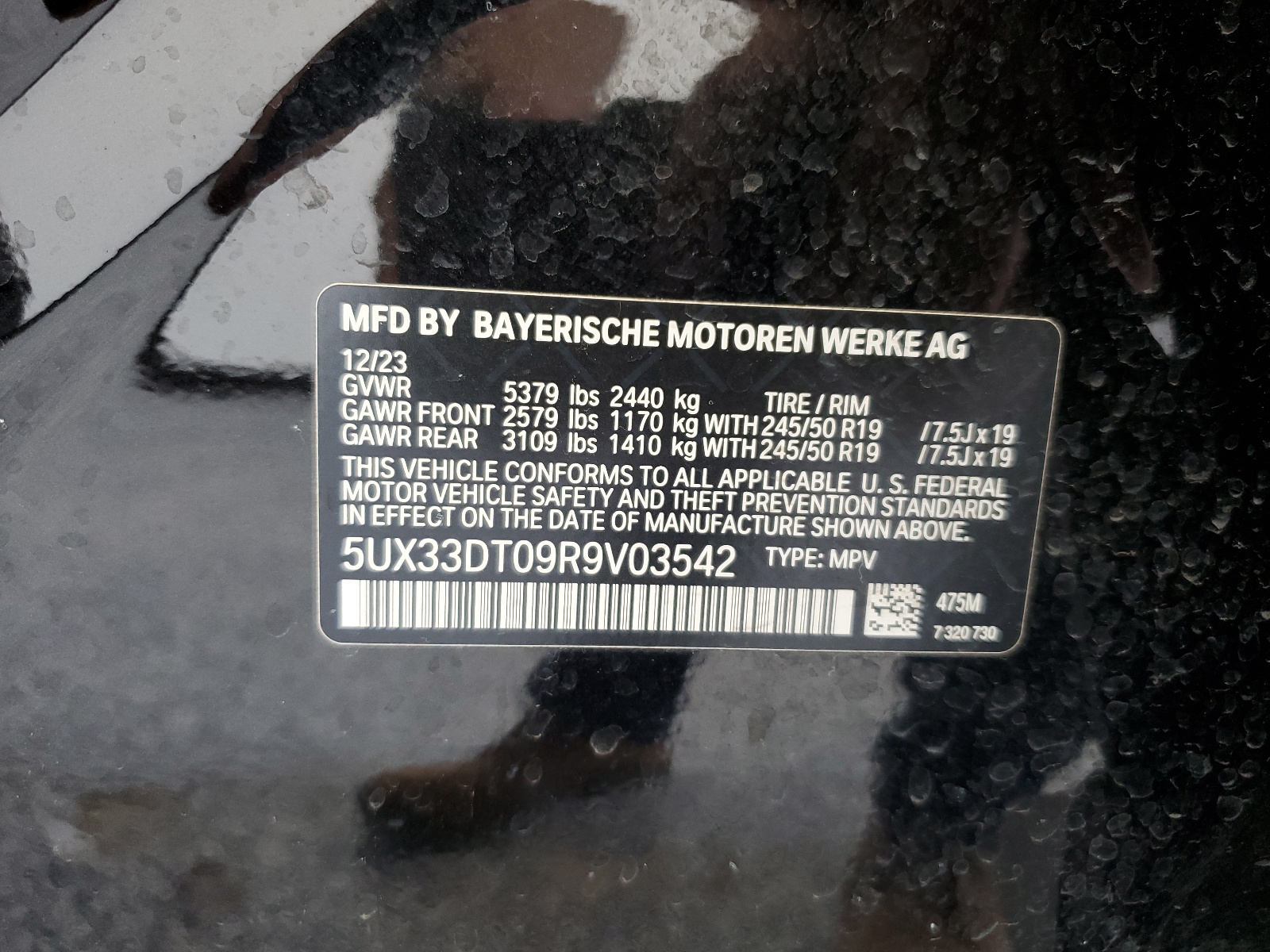 5UX33DT09R9V03542 2024 BMW X4 xDrive30I