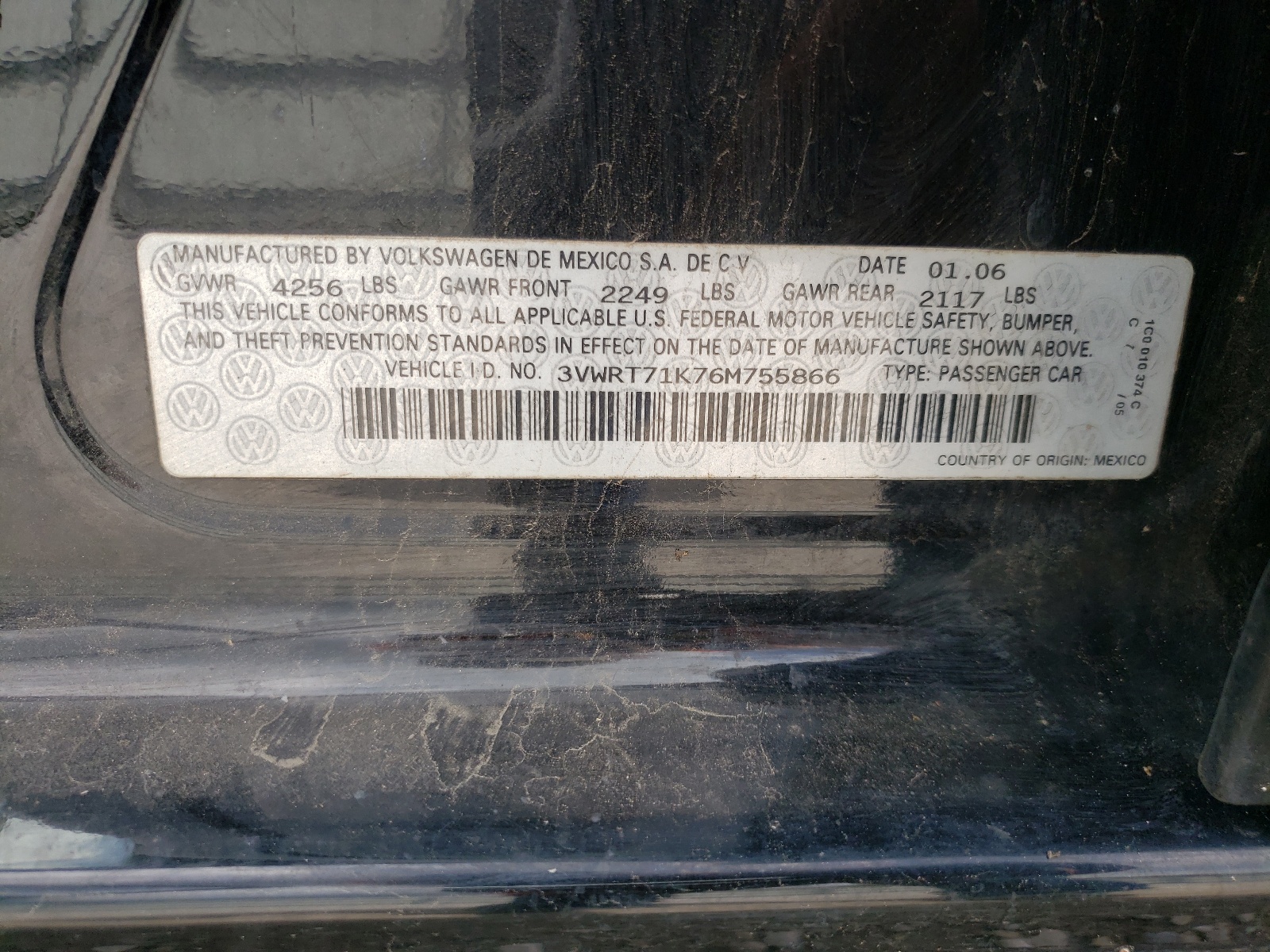 3VWRT71K76M755866 2006 Volkswagen Jetta Tdi