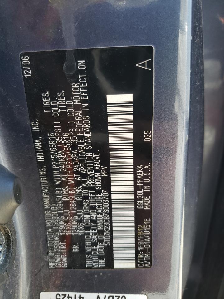 5TDZK23C87S003707 2007 Toyota Sienna Ce