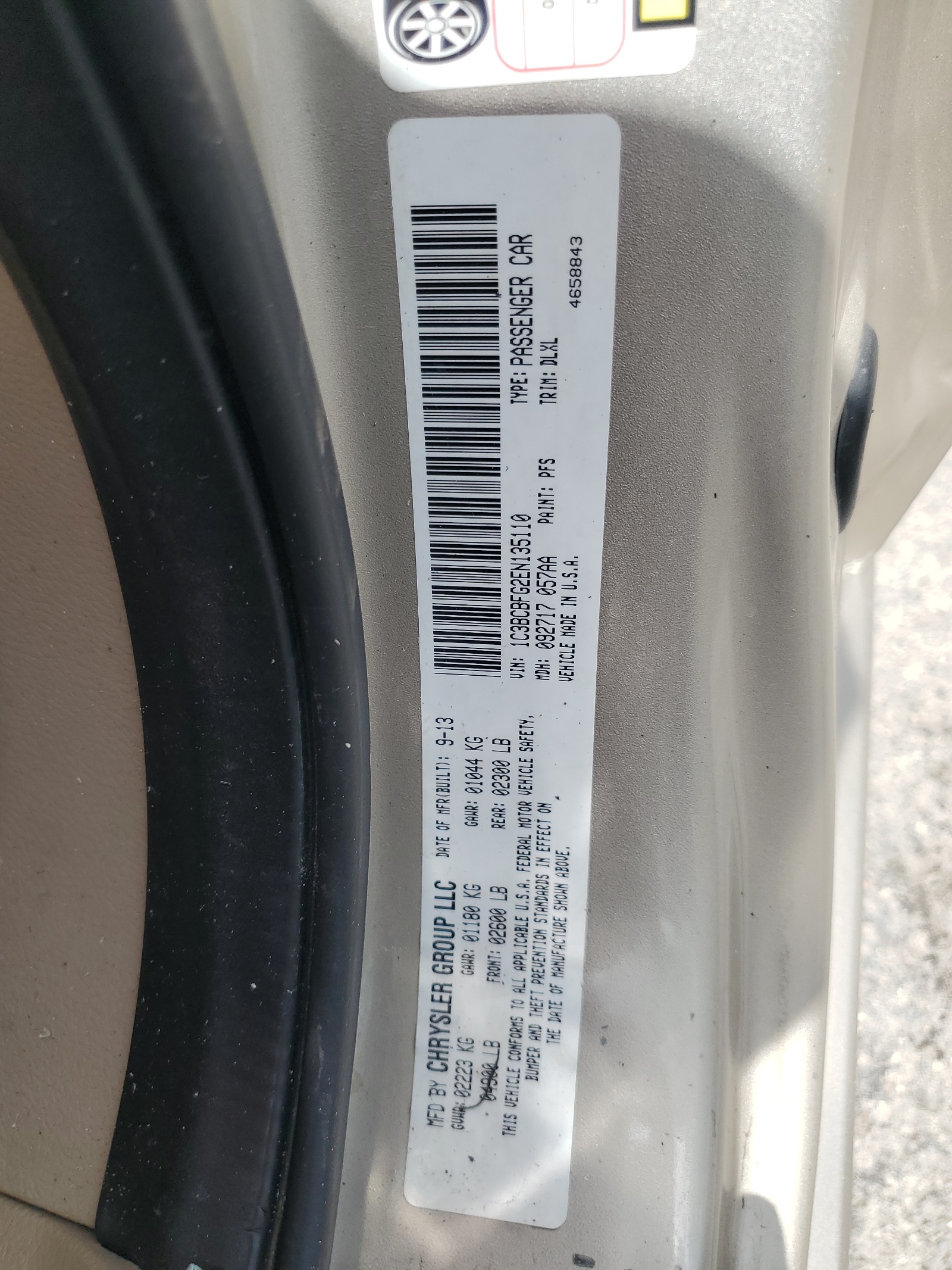 1C3BCBFG2EN135110 2014 Chrysler 200 Limited