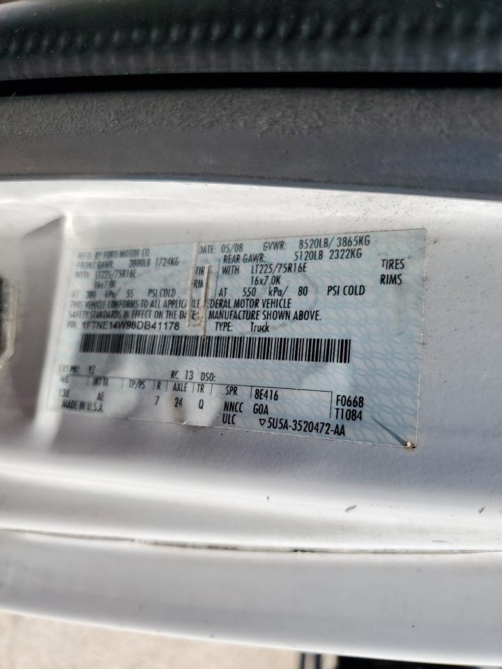 2008 Ford Econoline E150 Van VIN: 1FTNE14W98DB41178 Lot: 62285484