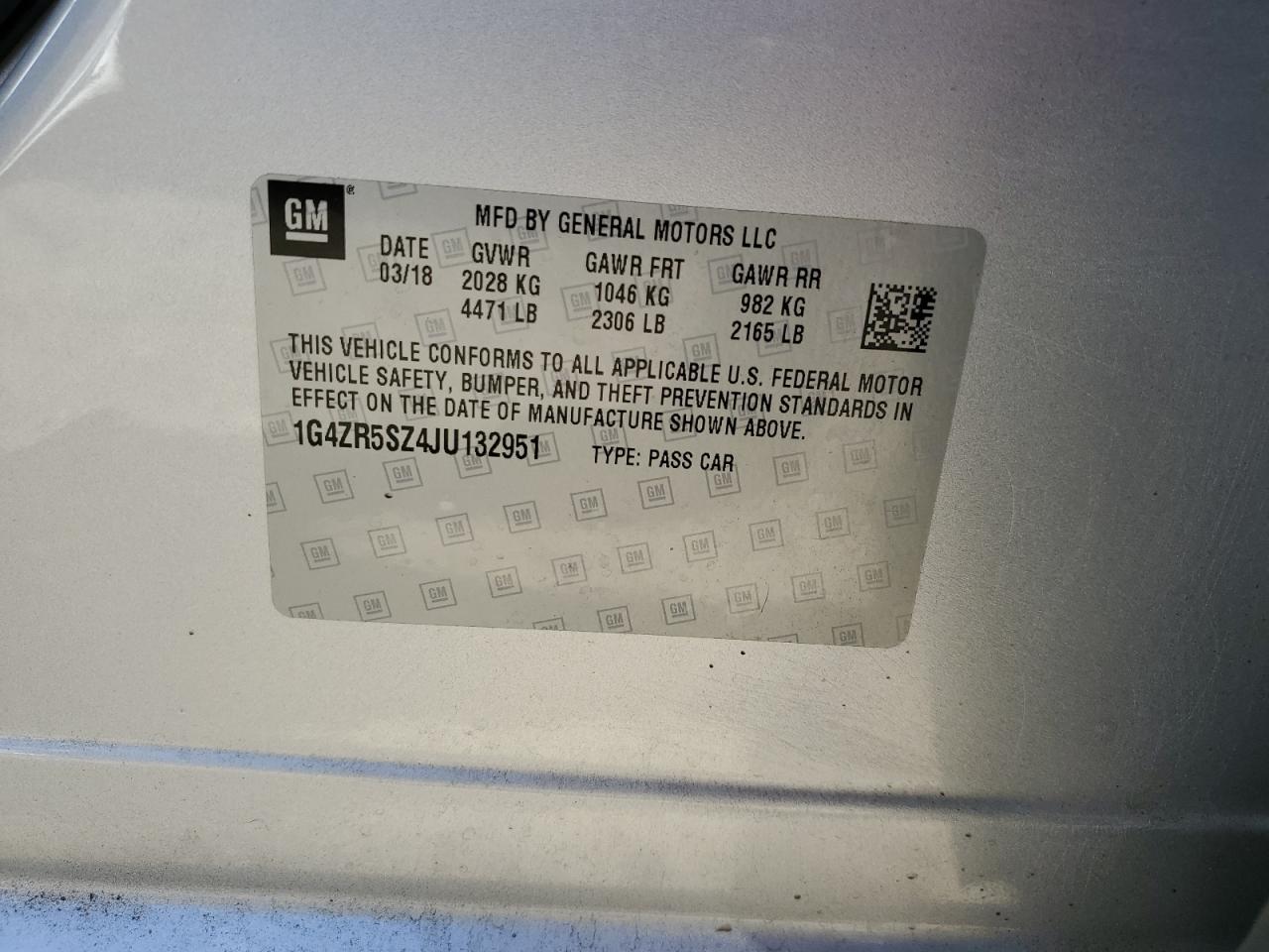 2018 Buick Lacrosse Premium VIN: 1G4ZR5SZ4JU132951 Lot: 63837724