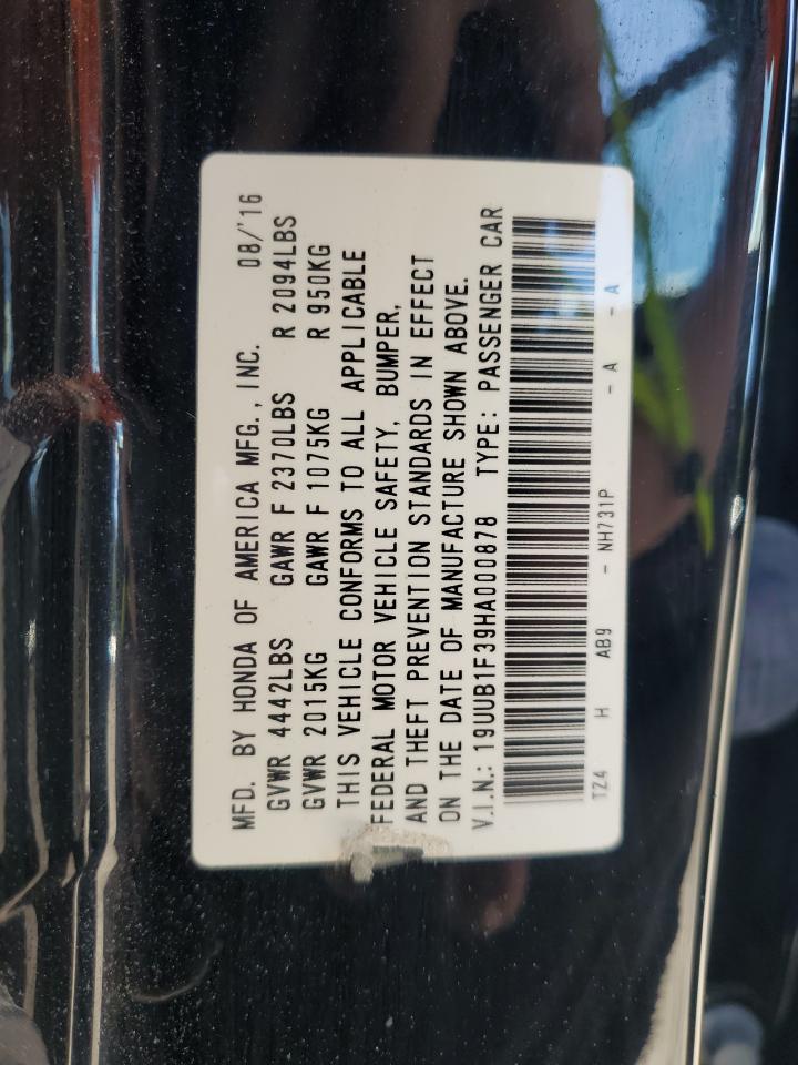 2017 Acura Tlx VIN: 19UUB1F39HA000878 Lot: 60941524