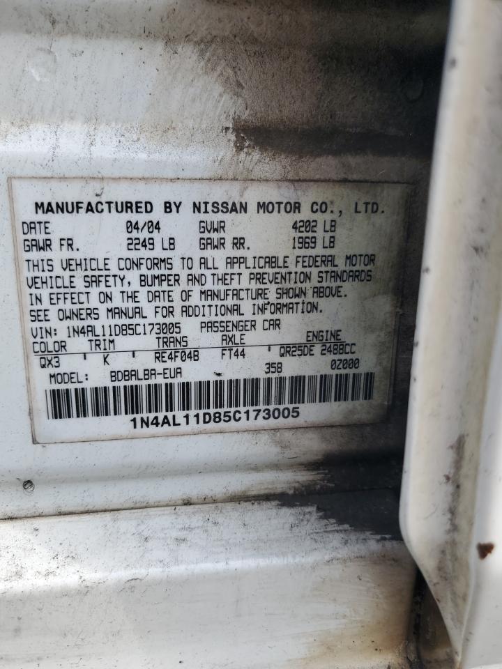 2005 Nissan Altima S VIN: 1N4AL11D85C173005 Lot: 64462274