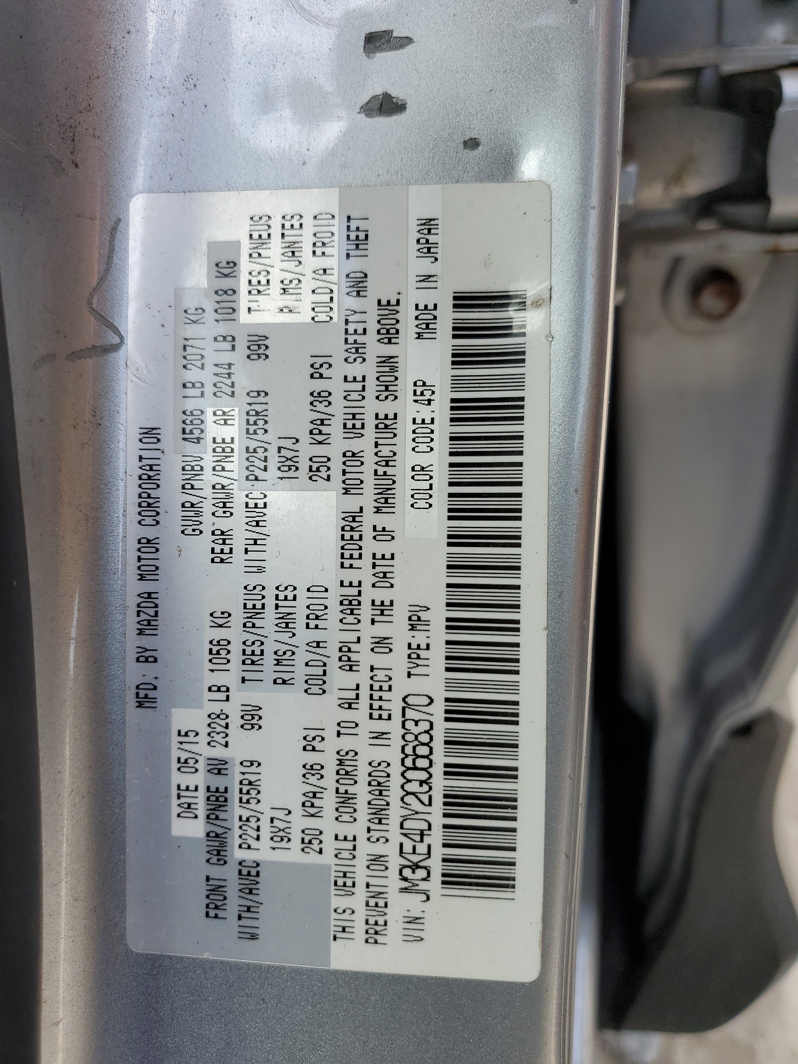 JM3KE4DY2G0668370 2016 Mazda Cx-5 Gt