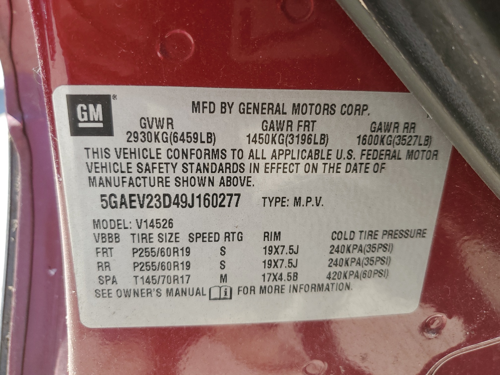 5GAEV23D49J160277 2009 Buick Enclave Cxl