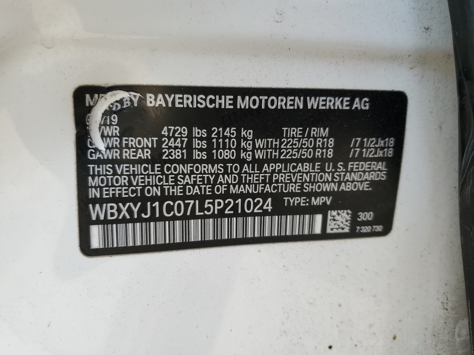 WBXYJ1C07L5P21024 2020 BMW X2 xDrive28I