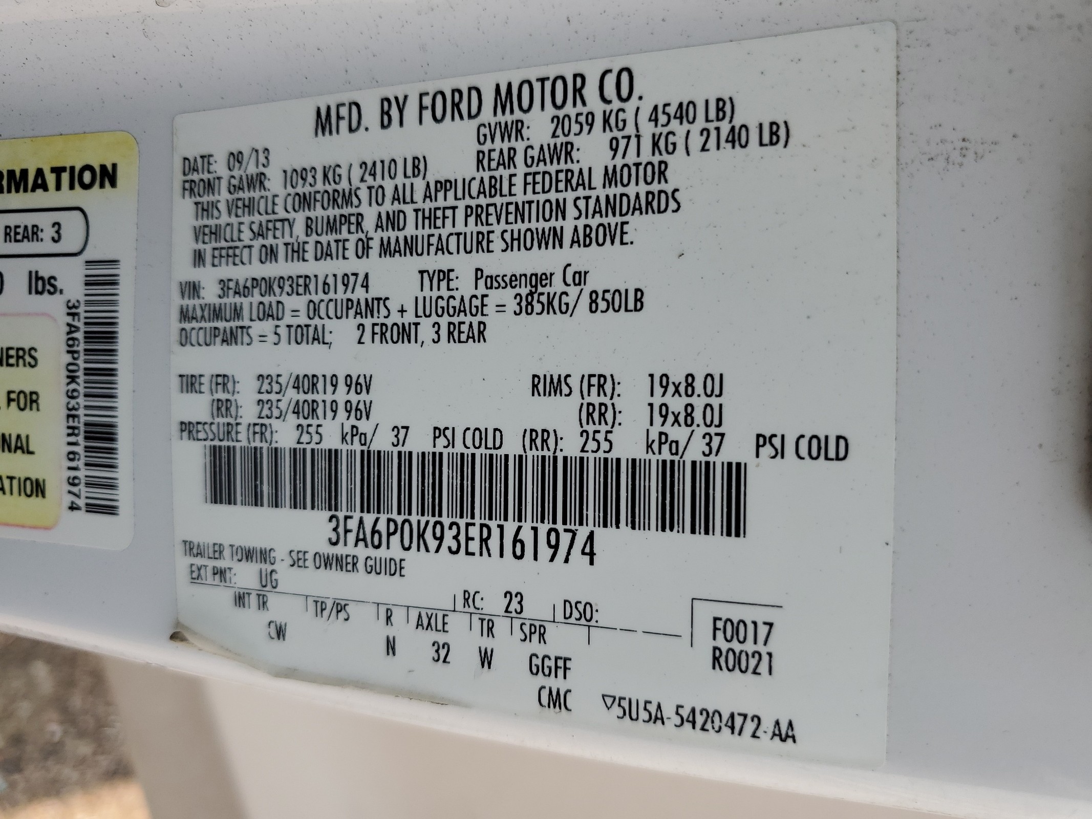 2014 Ford Fusion Titanium vin: 3FA6P0K93ER161974