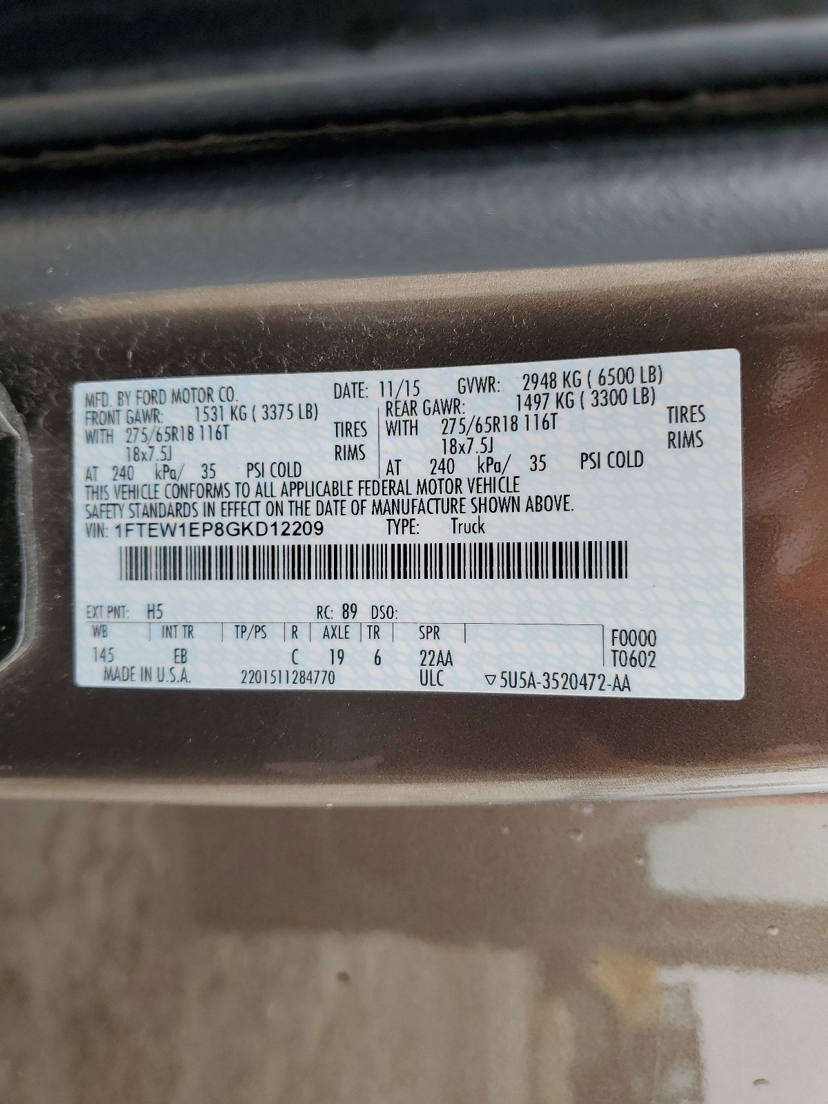 1FTEW1EP8GKD12209 2016 Ford F150 Supercrew