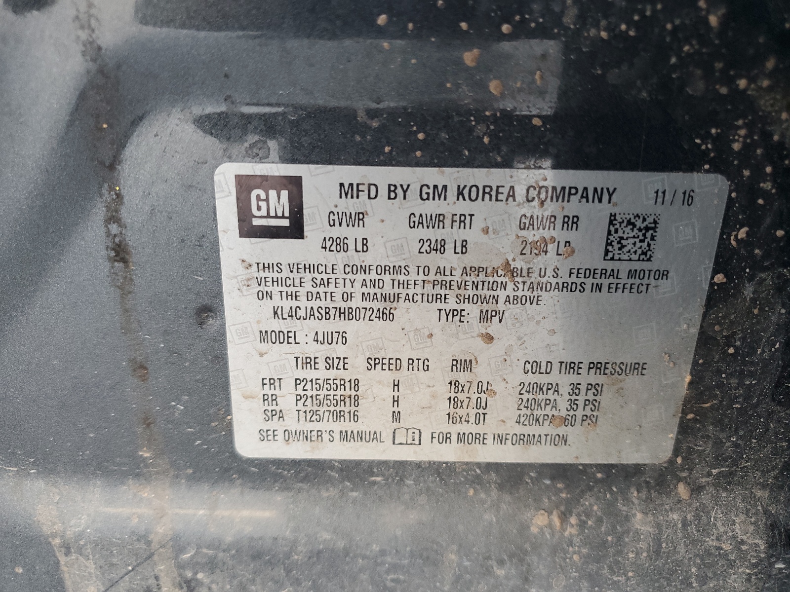 KL4CJASB7HB072466 2017 Buick Encore Preferred