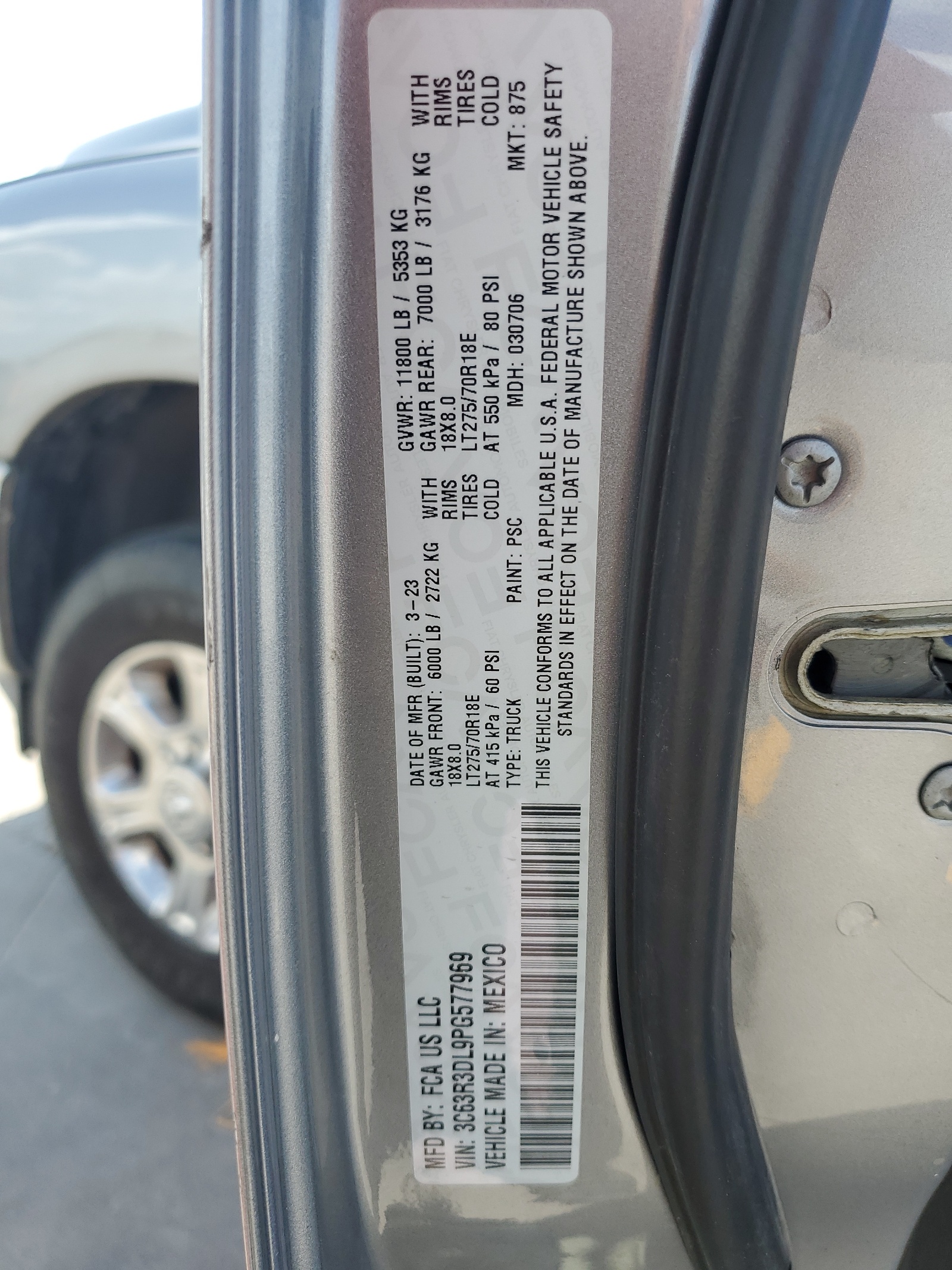 3C63R3DL9PG577969 2023 Ram 3500 Big Horn